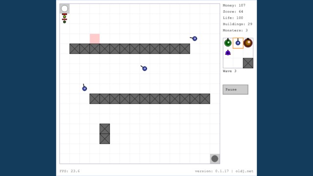 A real frame of Maze Tower Defense